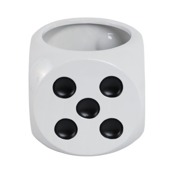 6" Dice Planter, White/black - Al Rugaib Furniture