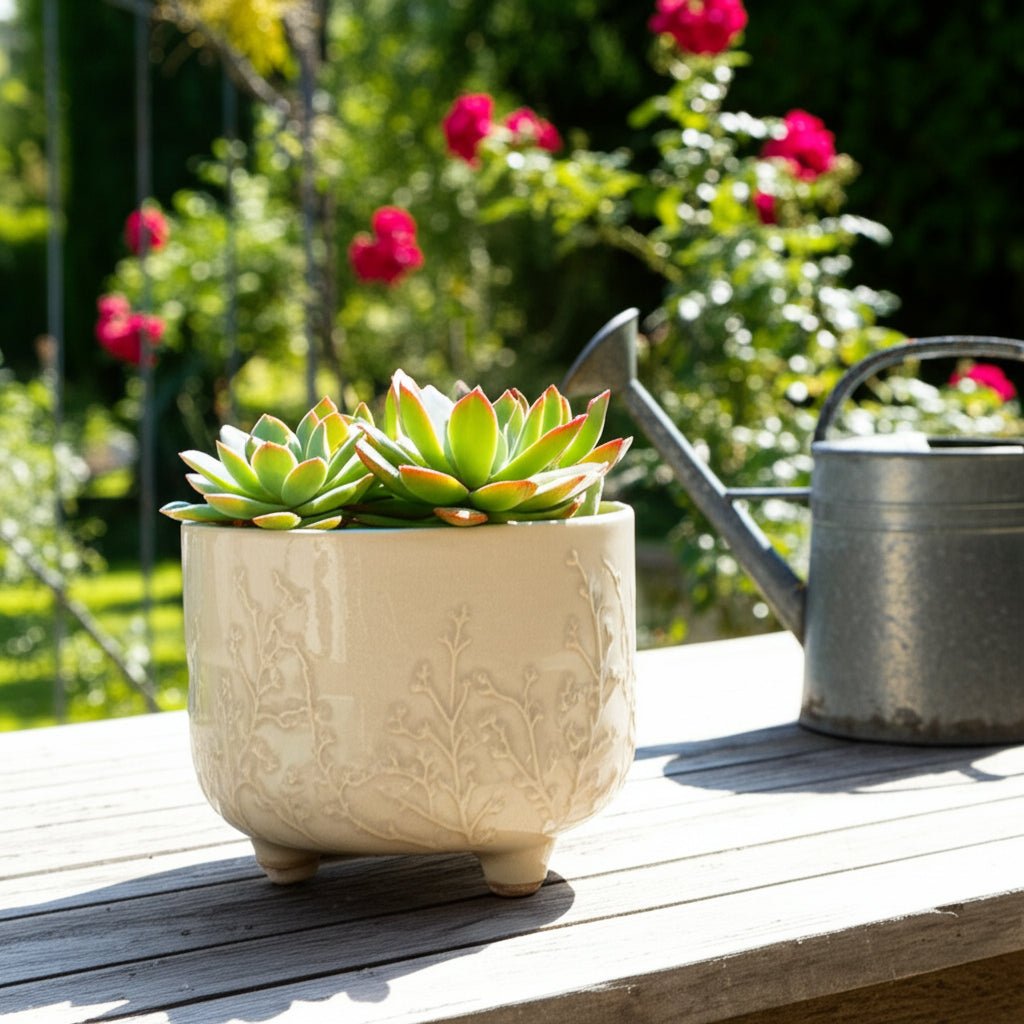 6" FLOWER BRANCHES PLANTER, CREAM Planter| Sagebrook Home