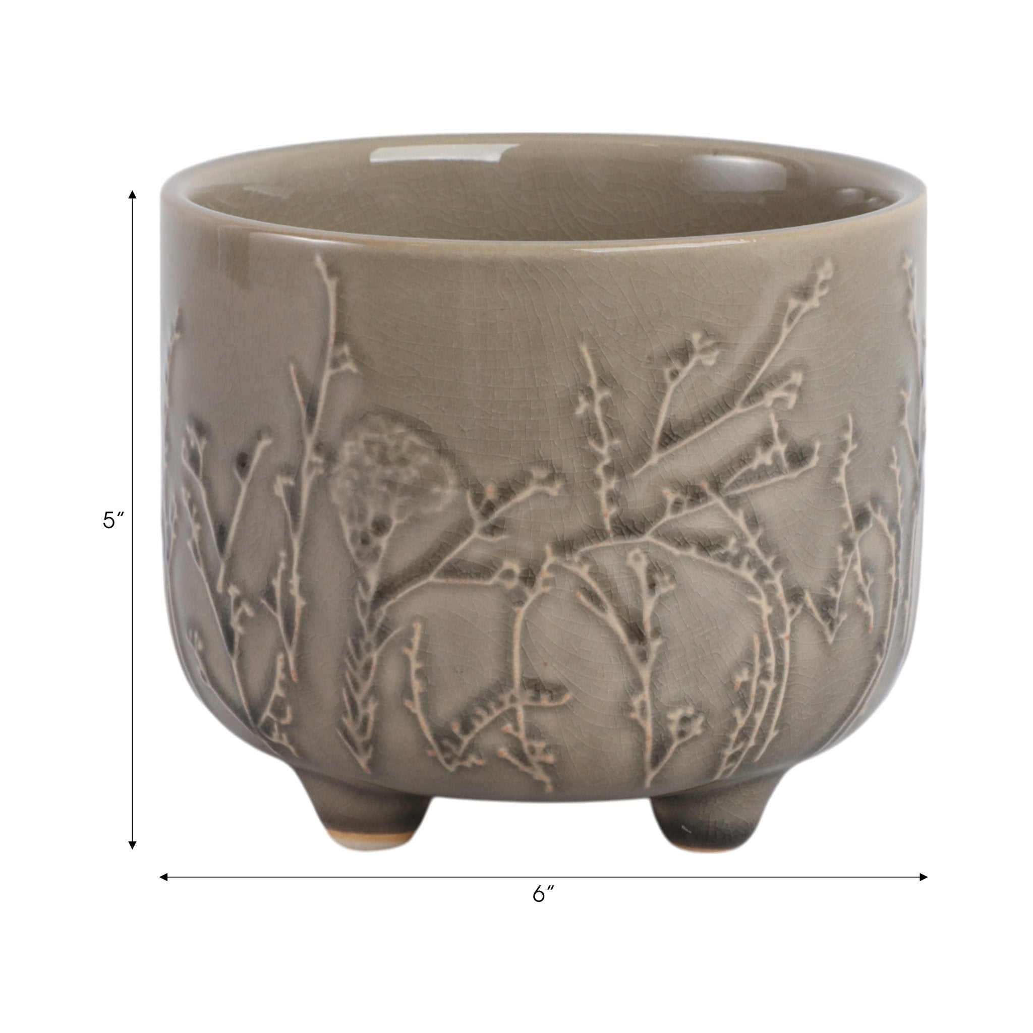 6" FLOWER BRANCHES PLANTER, CREAM Planter| Sagebrook Home