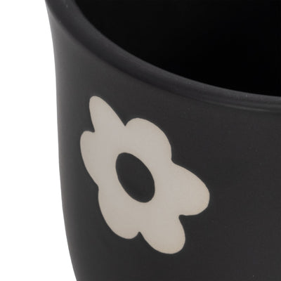 6" Flower Power Planter, Black/white - Al Rugaib Furniture