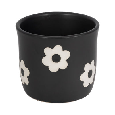 6" Flower Power Planter, Black/white - Al Rugaib Furniture