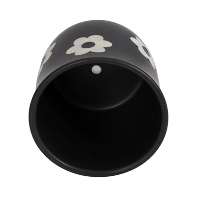 6" Flower Power Planter, Black/white - Al Rugaib Furniture