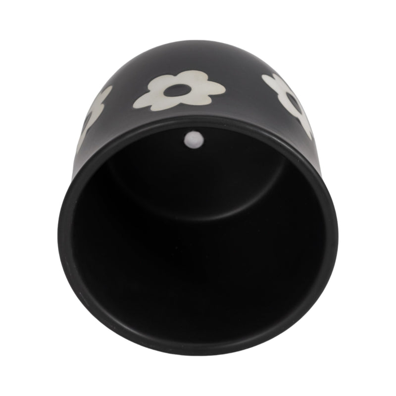 6" Flower Power Planter, Black/white - Al Rugaib Furniture