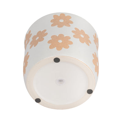 6" Flower Power Planter, White/tan - Al Rugaib Furniture