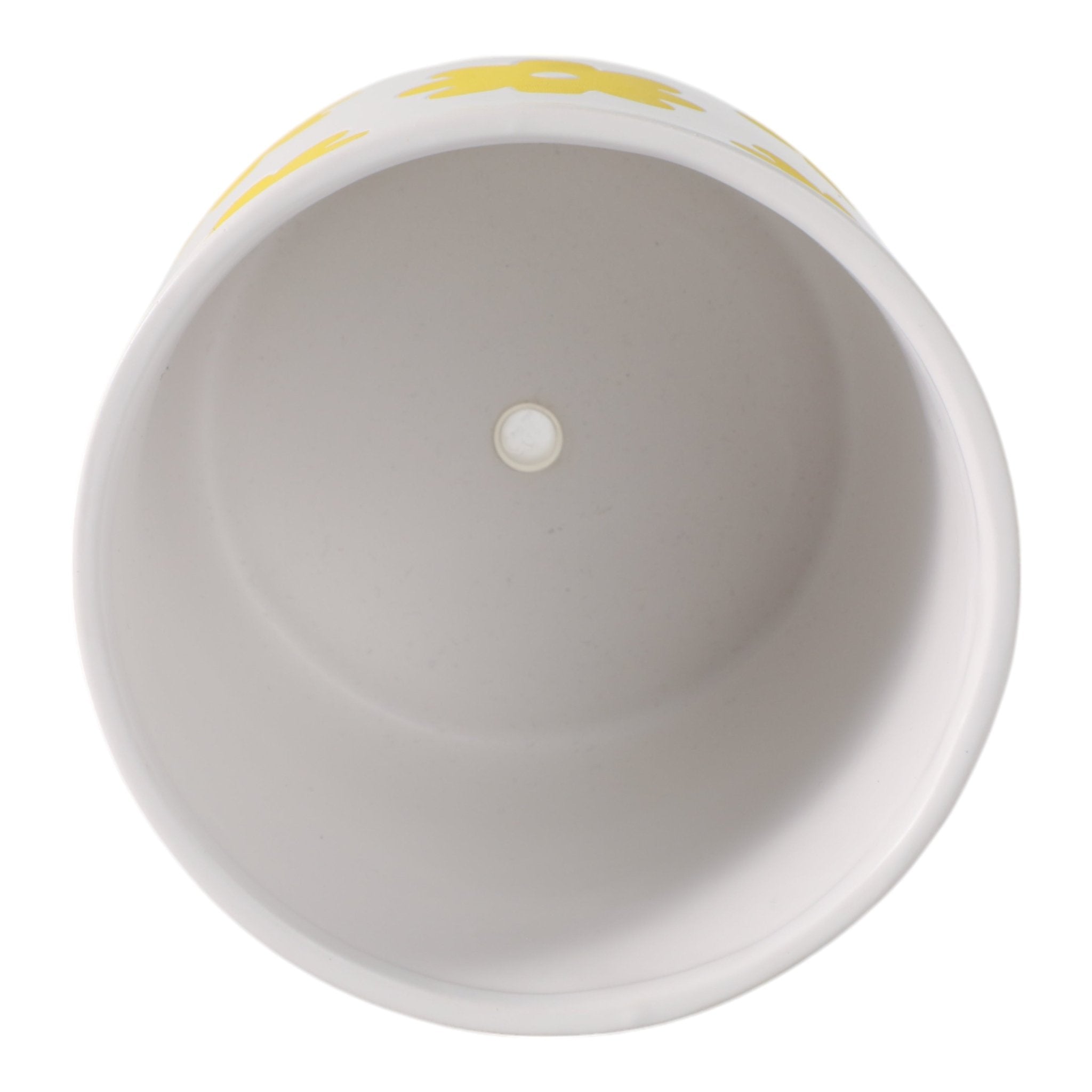 6" Flower Power Planter, White/yellow Planter| Sagebrook Home