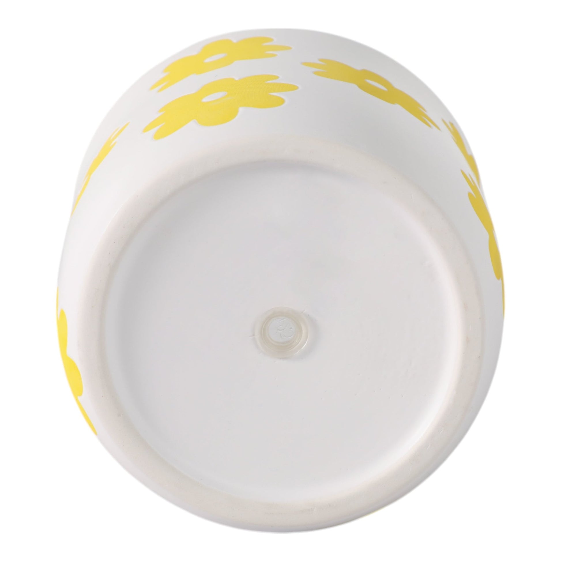 6" Flower Power Planter, White/yellow Planter| Sagebrook Home