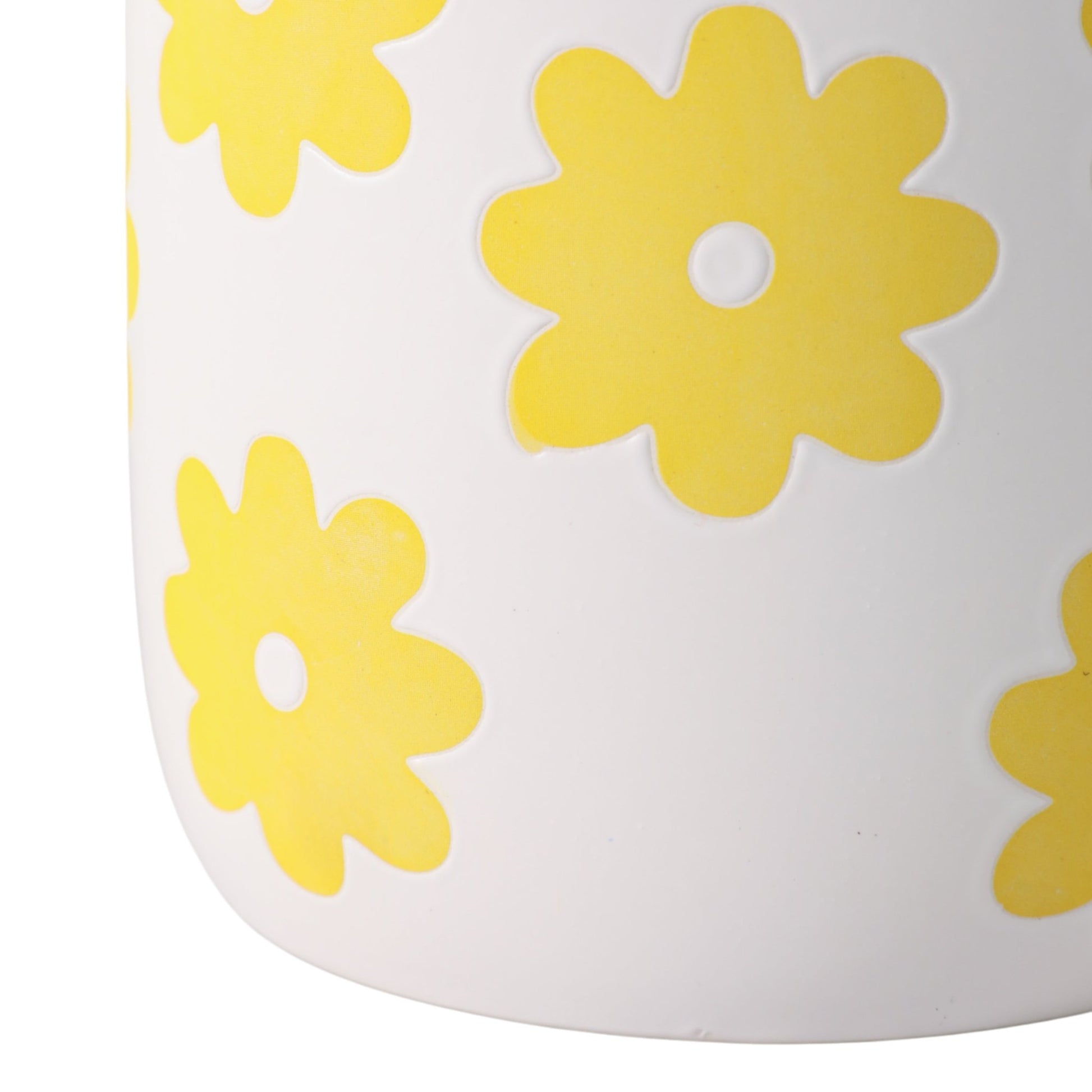 6" Flower Power Planter, White/yellow Planter| Sagebrook Home