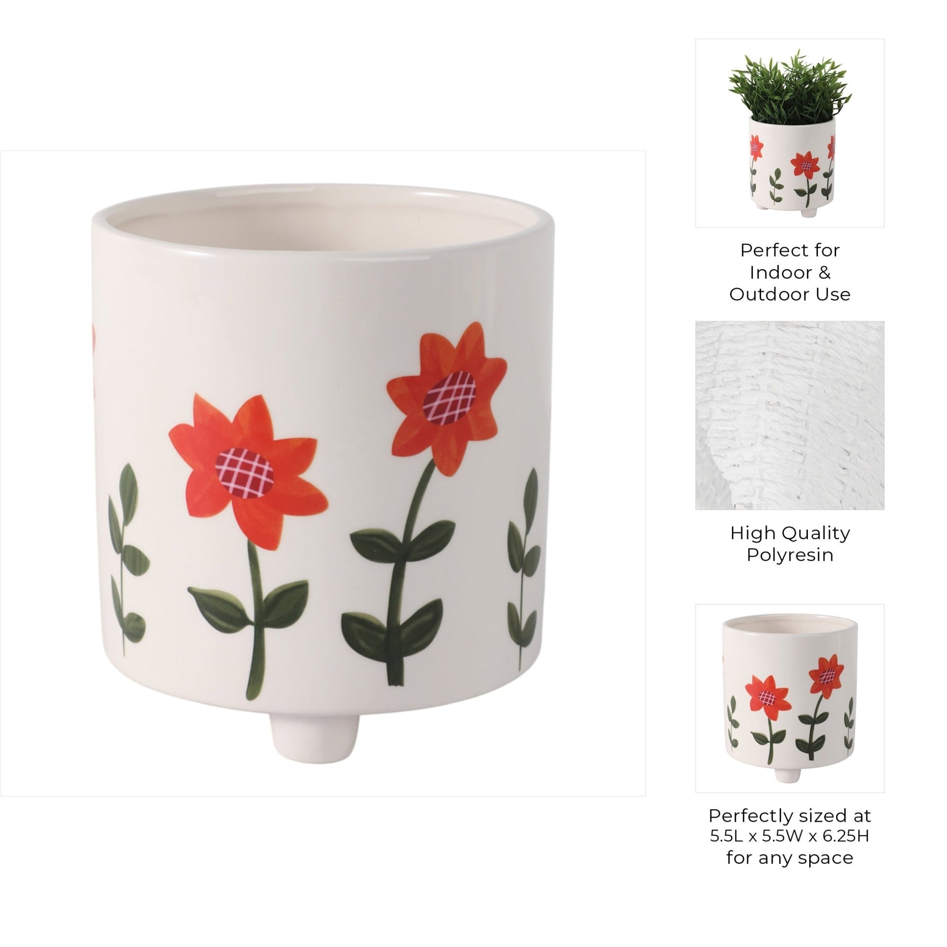 6" Footed Hand Painted Planter, Multi Planter| Sagebrook Home