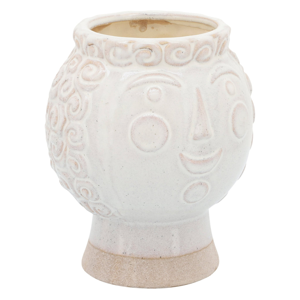 6" GRANDMA FACE PLANTER, IVORY Outdoor Planters| Sagebrook Home