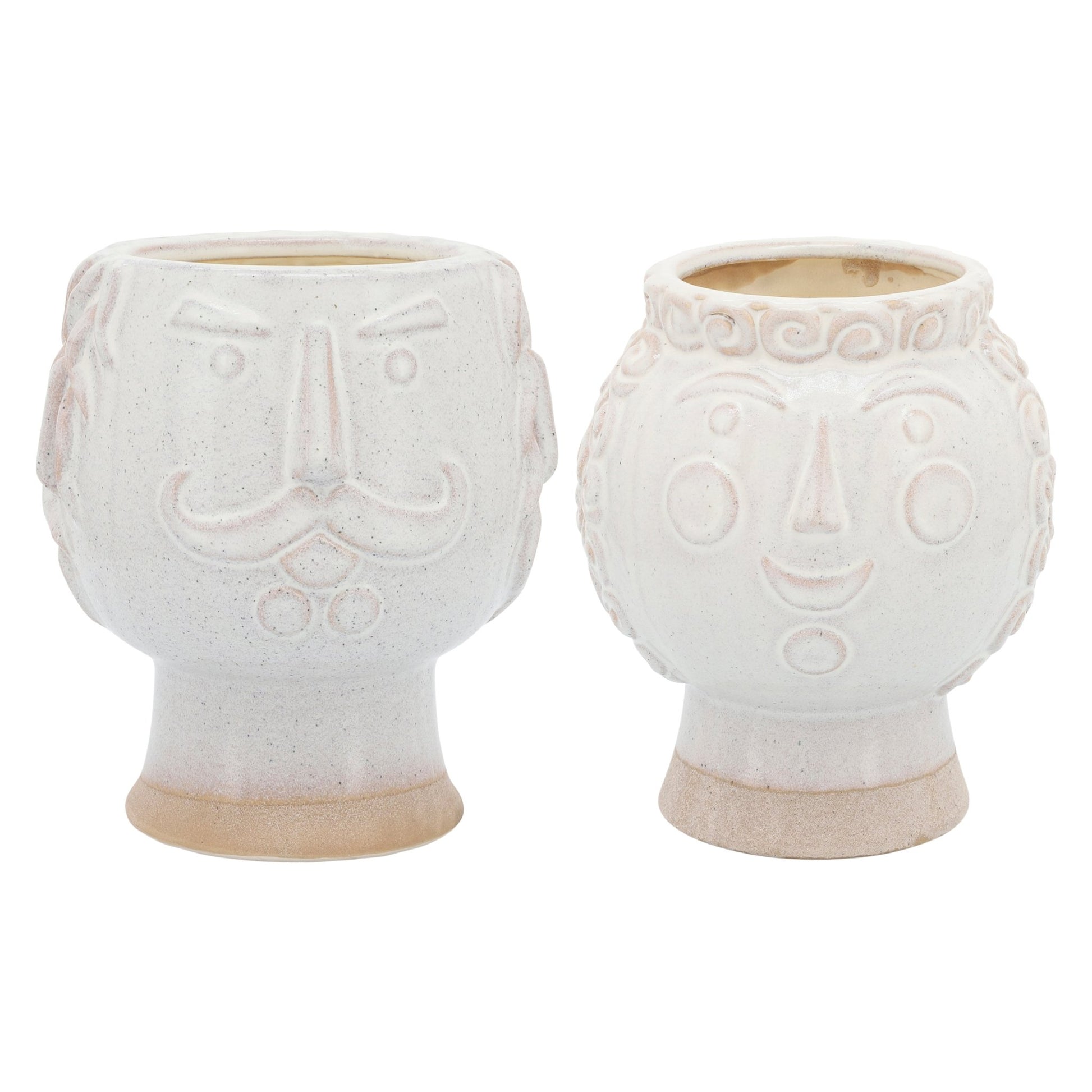 6" GRANDMA FACE PLANTER, IVORY Outdoor Planters| Sagebrook Home