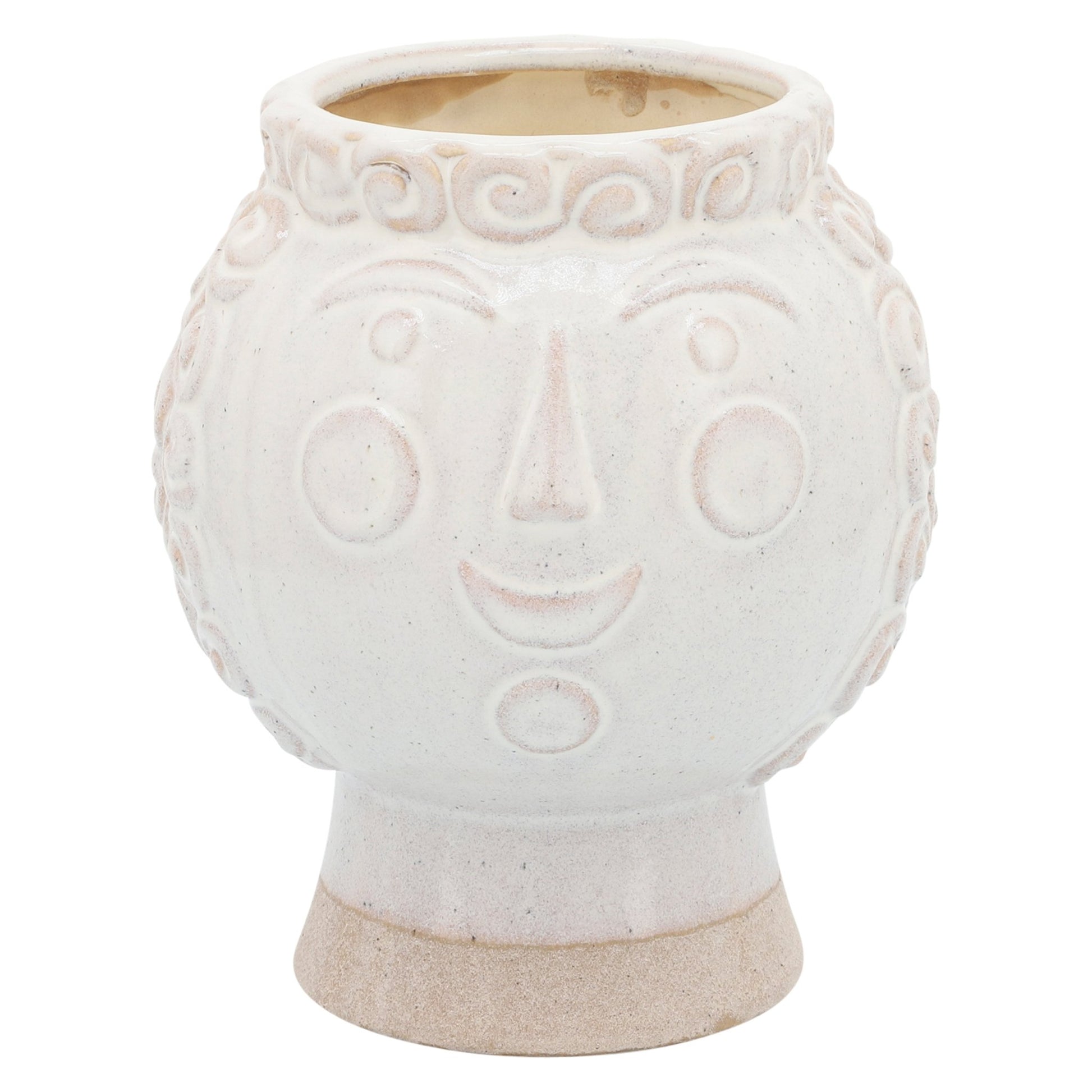 6" GRANDMA FACE PLANTER, IVORY Outdoor Planters| Sagebrook Home