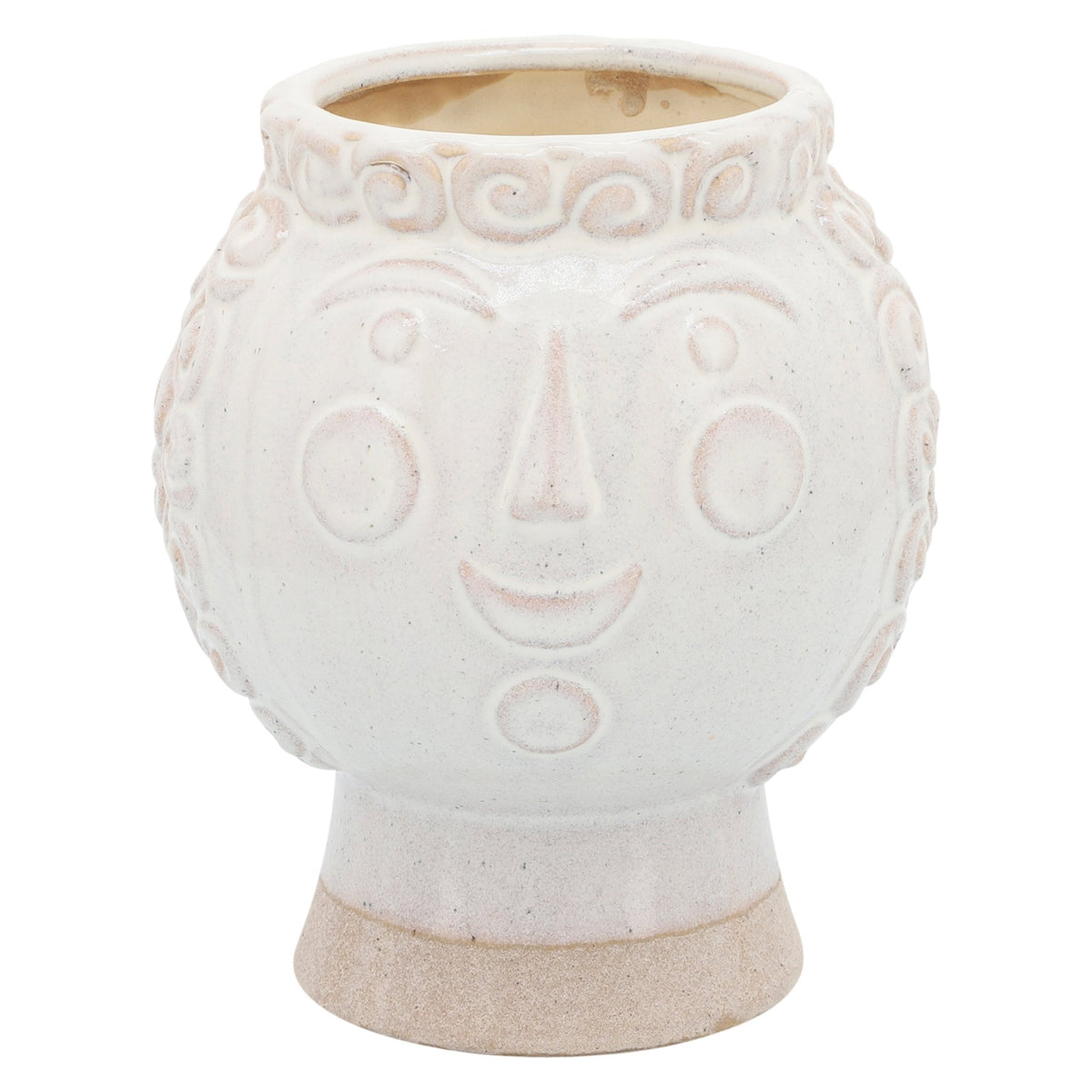 6" GRANDMA FACE PLANTER, IVORY Outdoor Planters| Sagebrook Home