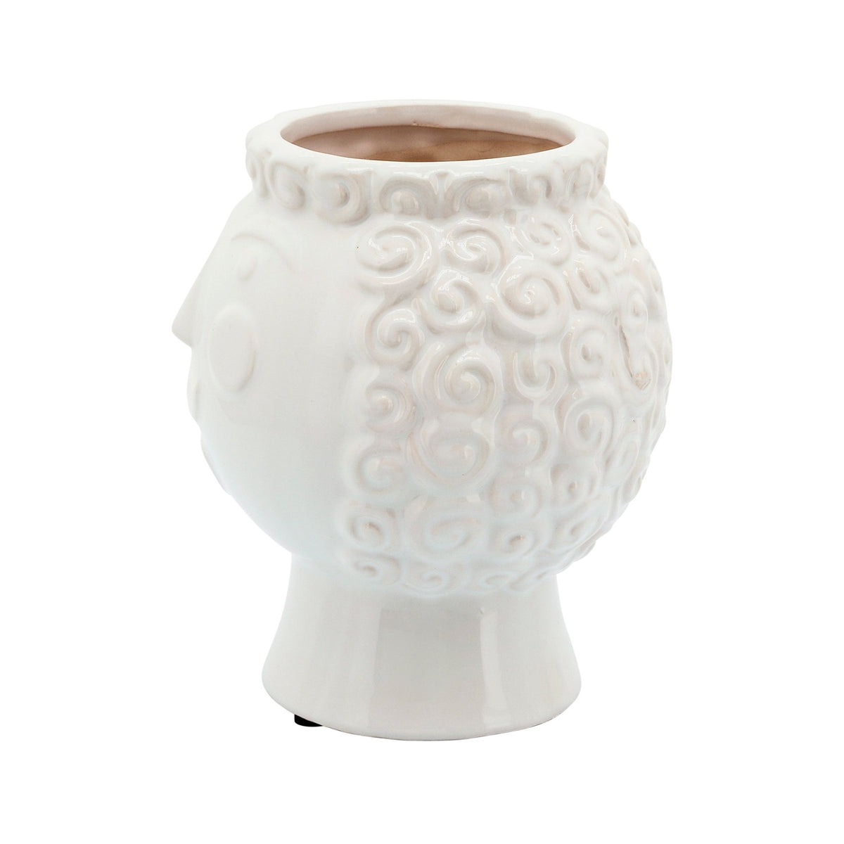 6" GRANDMA FACE PLANTER, WHITE Outdoor Planters| Sagebrook Home