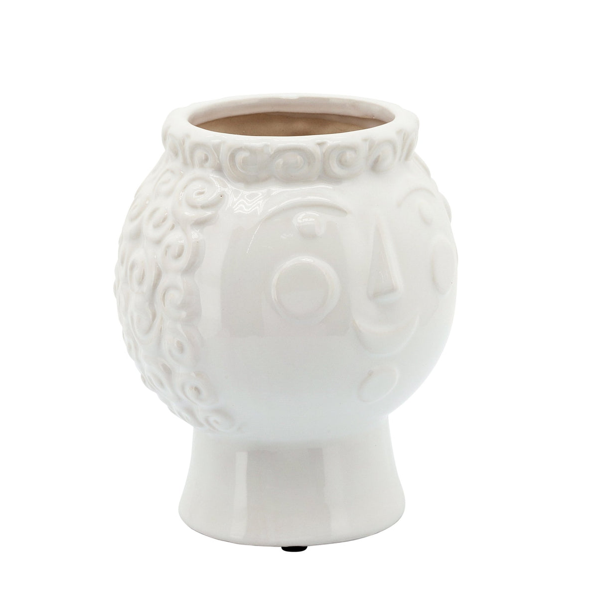 6" GRANDMA FACE PLANTER, WHITE Outdoor Planters| Sagebrook Home