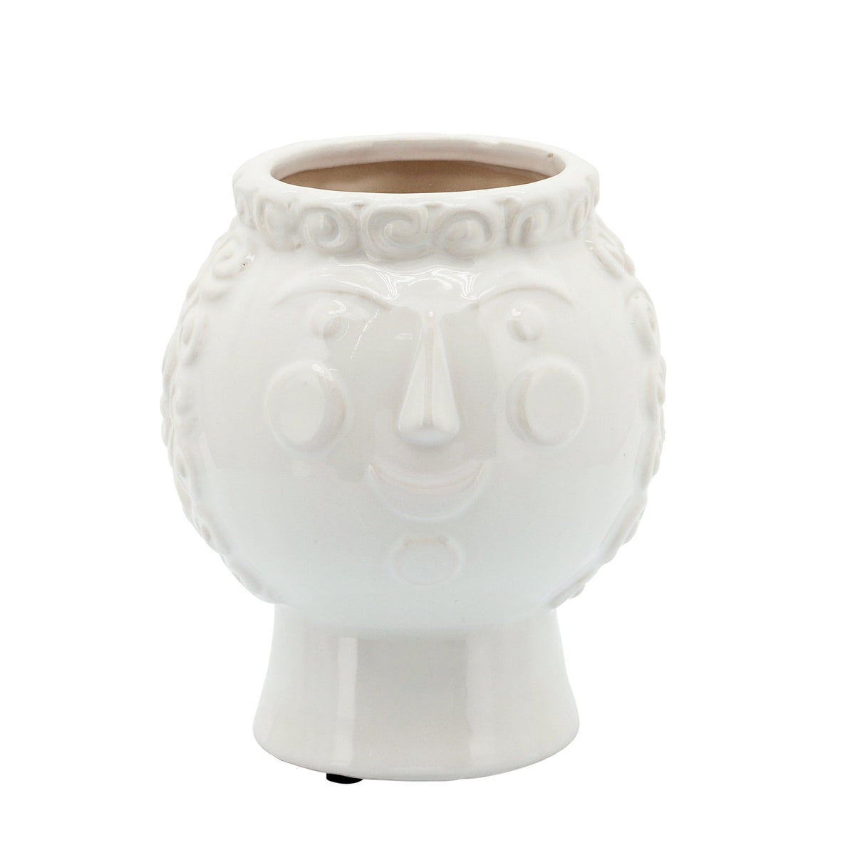 6" GRANDMA FACE PLANTER, WHITE Outdoor Planters| Sagebrook Home