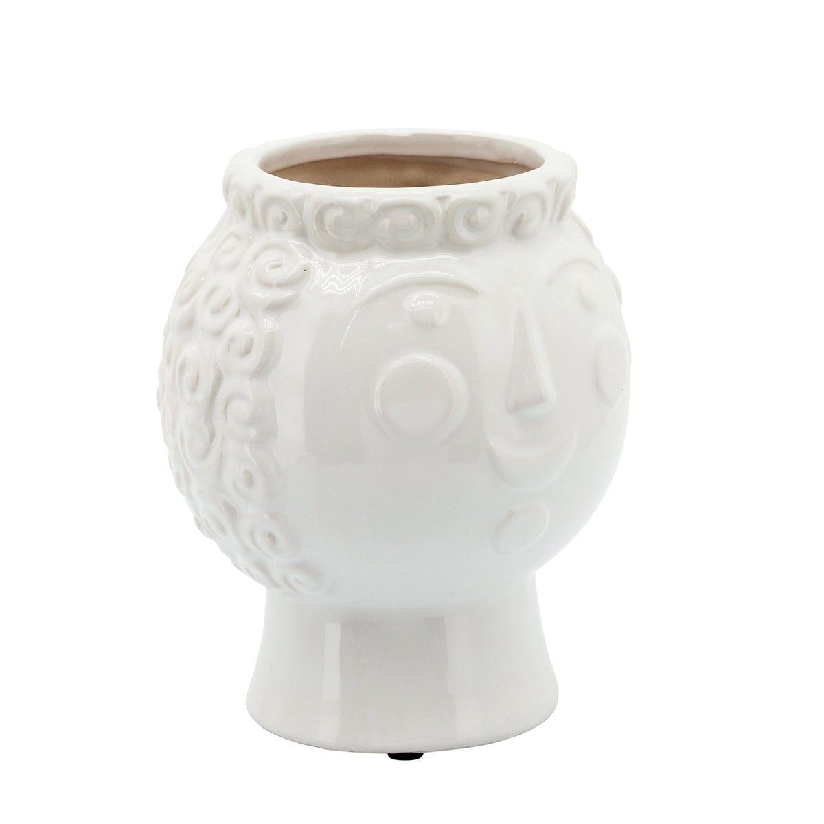 6" GRANDMA FACE PLANTER, WHITE Outdoor Planters| Sagebrook Home
