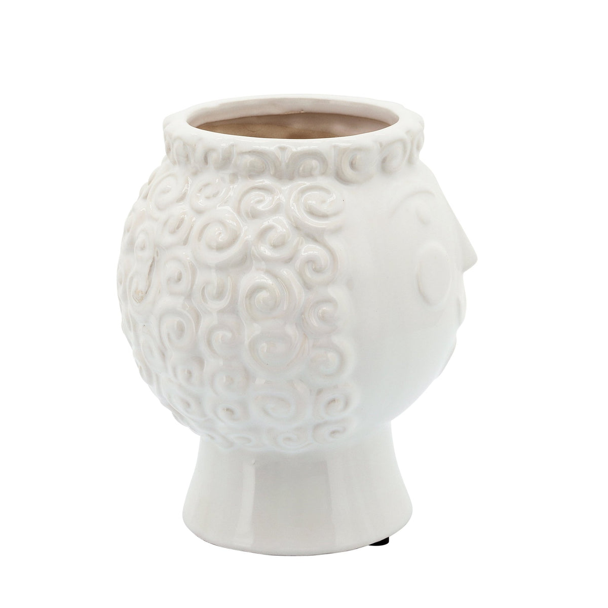 6" GRANDMA FACE PLANTER, WHITE Outdoor Planters| Sagebrook Home