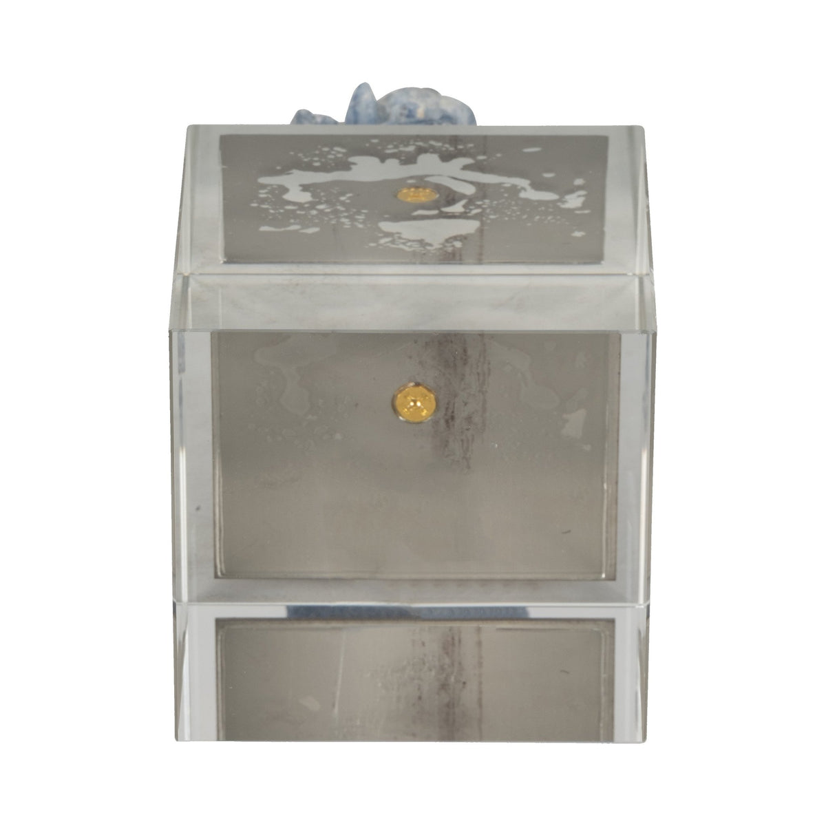 6" JULIA MEDIUM BLUE STONE CRYSTAL BLOCK Table Decors| Sagebrook Home