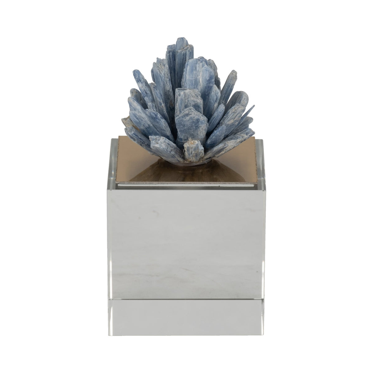 6" JULIA MEDIUM BLUE STONE CRYSTAL BLOCK Table Decors| Sagebrook Home