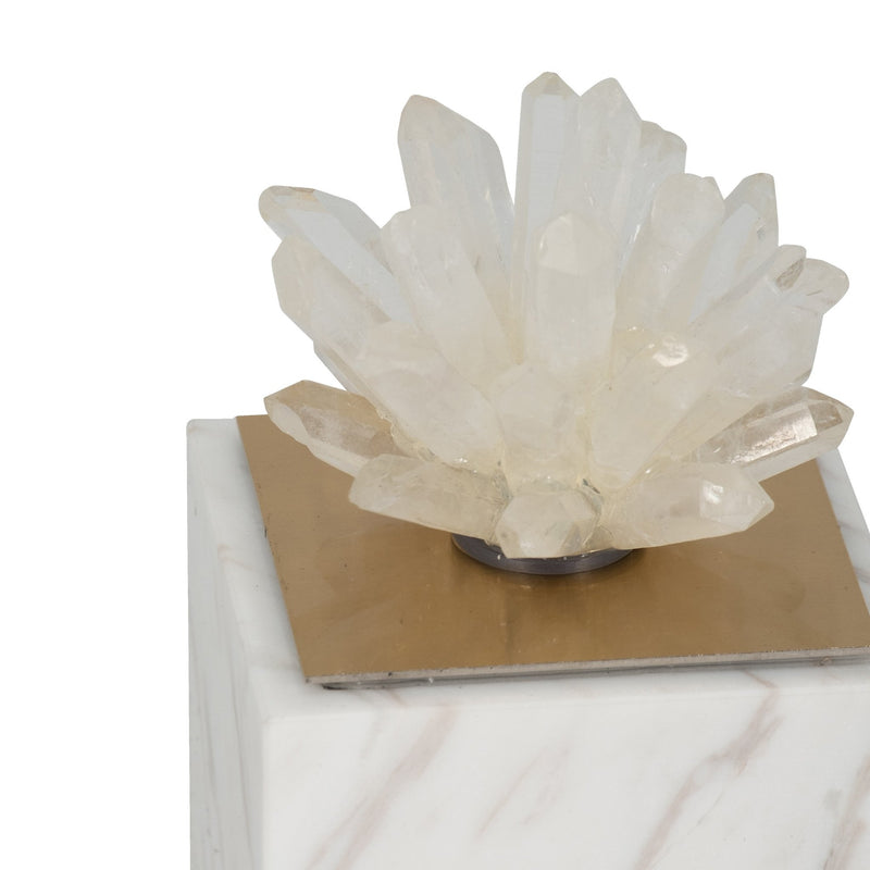 6" Julia Tall Crystal And Marble Block - Al Rugaib Furniture
