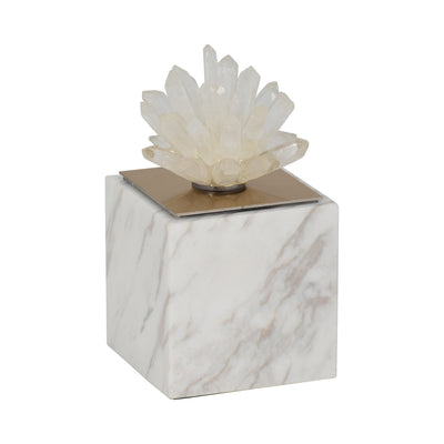 6" Julia Tall Crystal And Marble Block - Al Rugaib Furniture