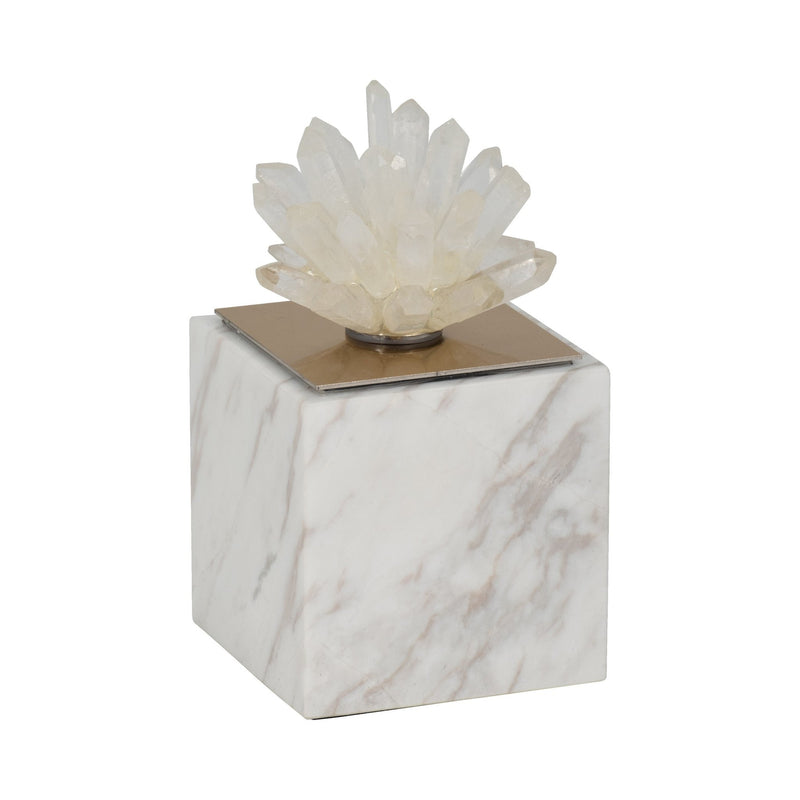 6" Julia Tall Crystal And Marble Block - Al Rugaib Furniture