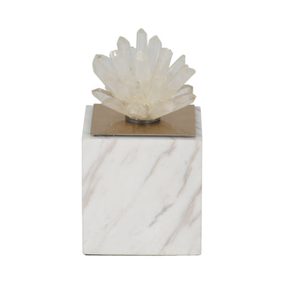 6" Julia Tall Crystal And Marble Block - Al Rugaib Furniture