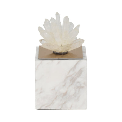 6" Julia Tall Crystal And Marble Block - Al Rugaib Furniture