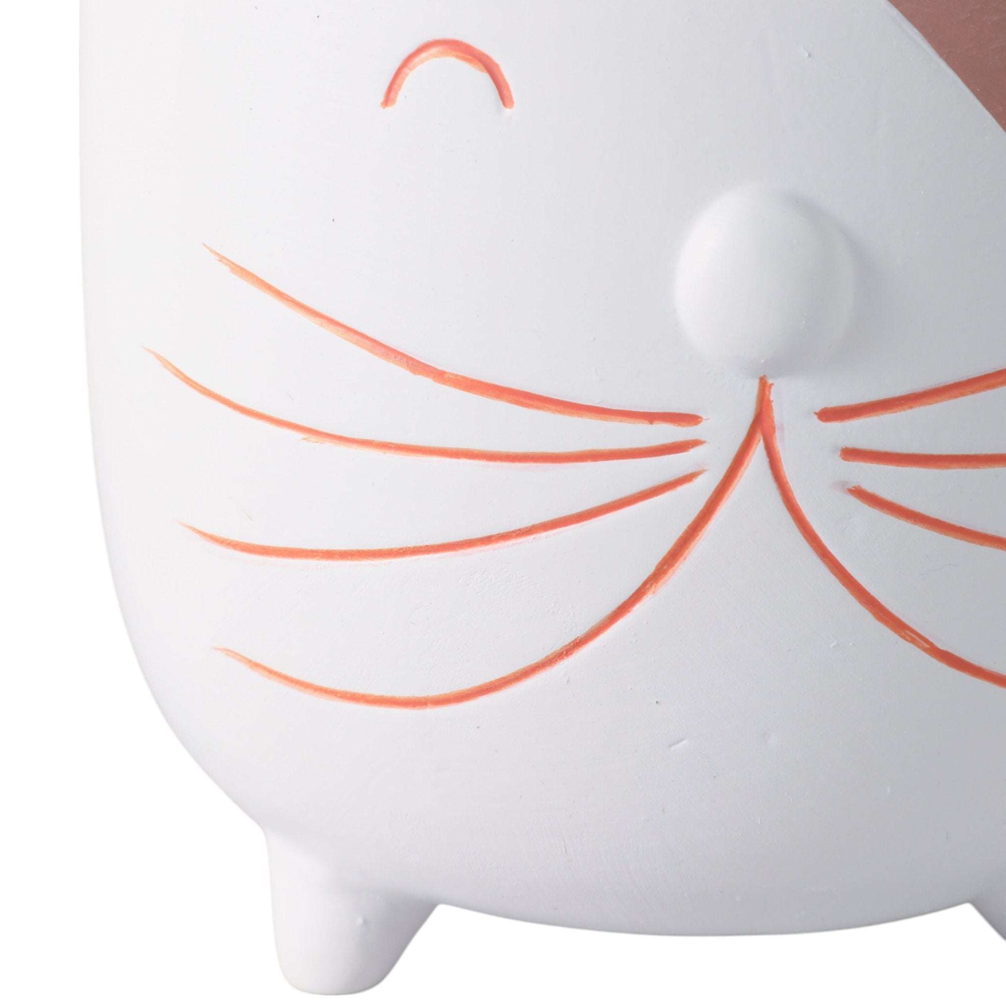 6" Kitty Whiskers Footed Planter, White/tan Planter| Sagebrook Home