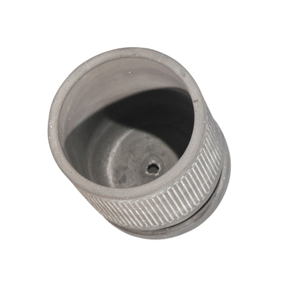 6" LINE PATTERN PLANTER W/ SAUCER, GRAY - Al Rugaib Furniture