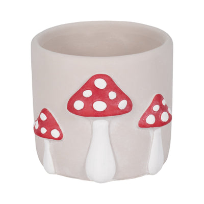 6" Magic Mushroom Applique Planter, Red/white - Al Rugaib Furniture