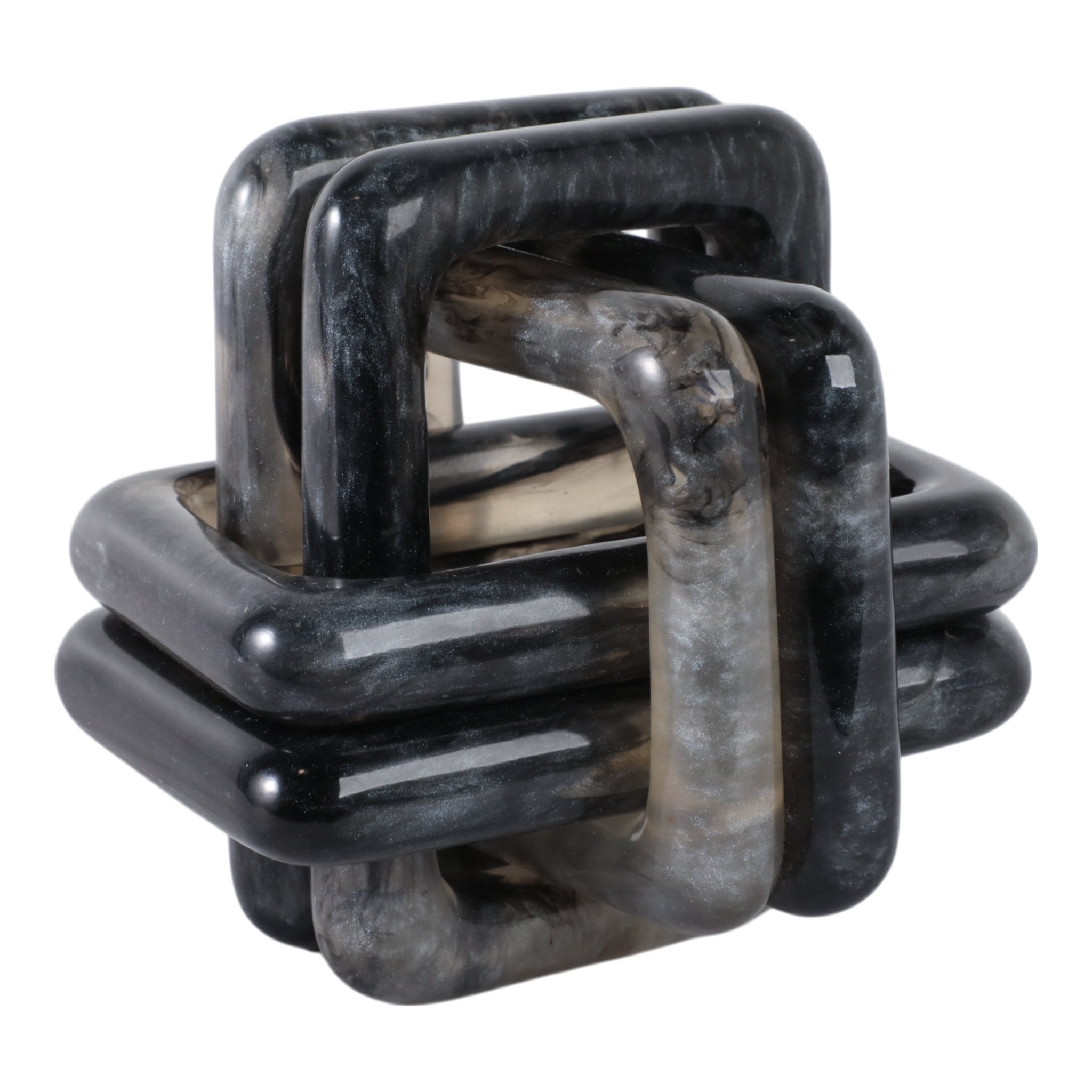 6" MARBLED RESIN KNOT, BLACK Table Decors| Sagebrook Home