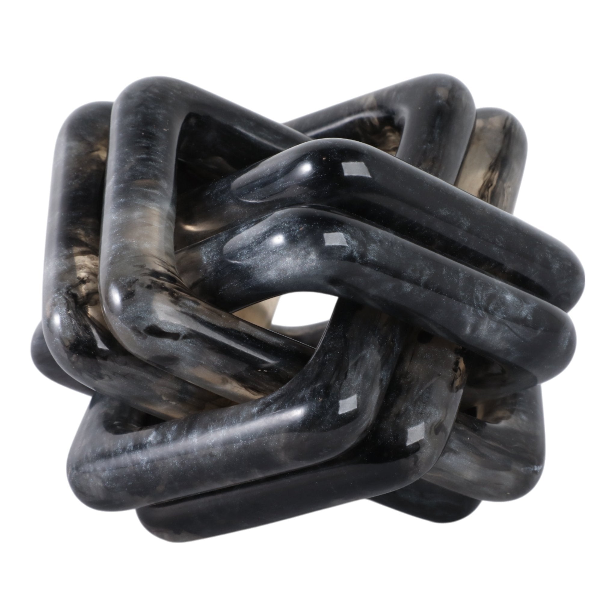 6" MARBLED RESIN KNOT, BLACK Table Decors| Sagebrook Home