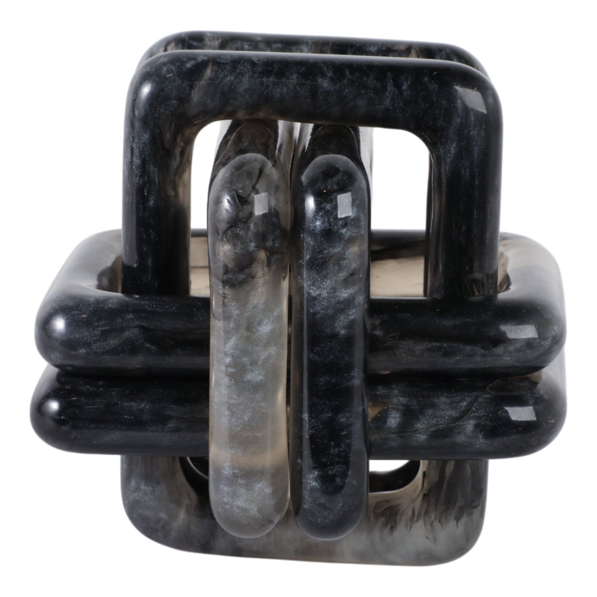 6" MARBLED RESIN KNOT, BLACK Table Decors| Sagebrook Home