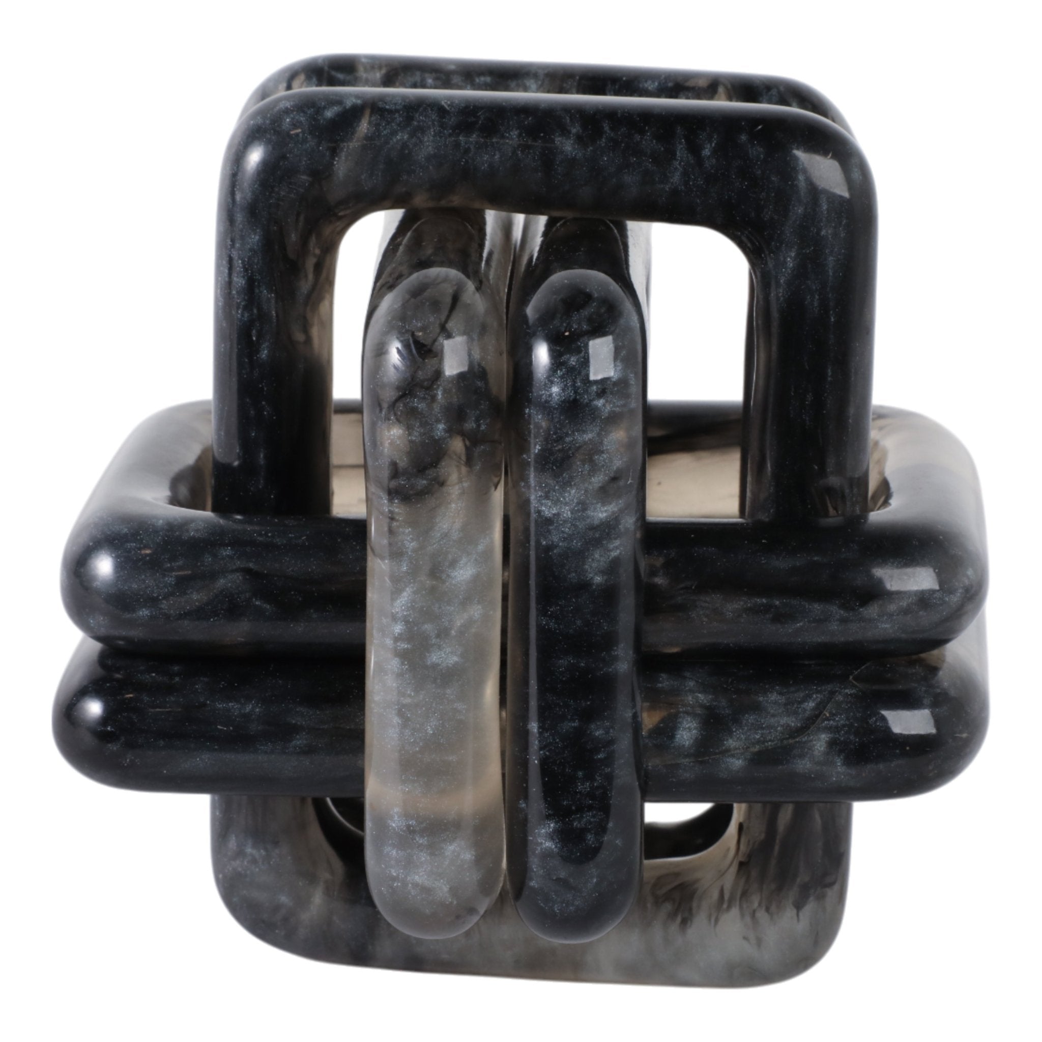 6" MARBLED RESIN KNOT, BLACK Table Decors| Sagebrook Home
