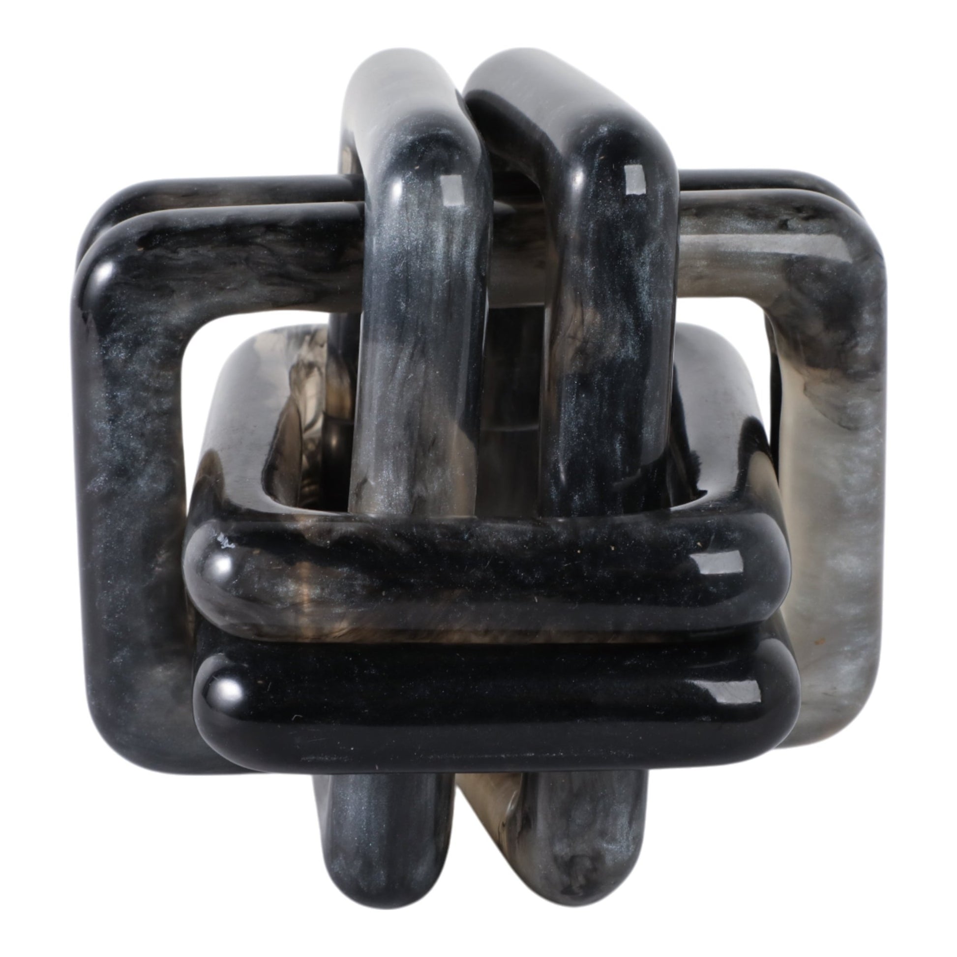6" MARBLED RESIN KNOT, BLACK Table Decors| Sagebrook Home