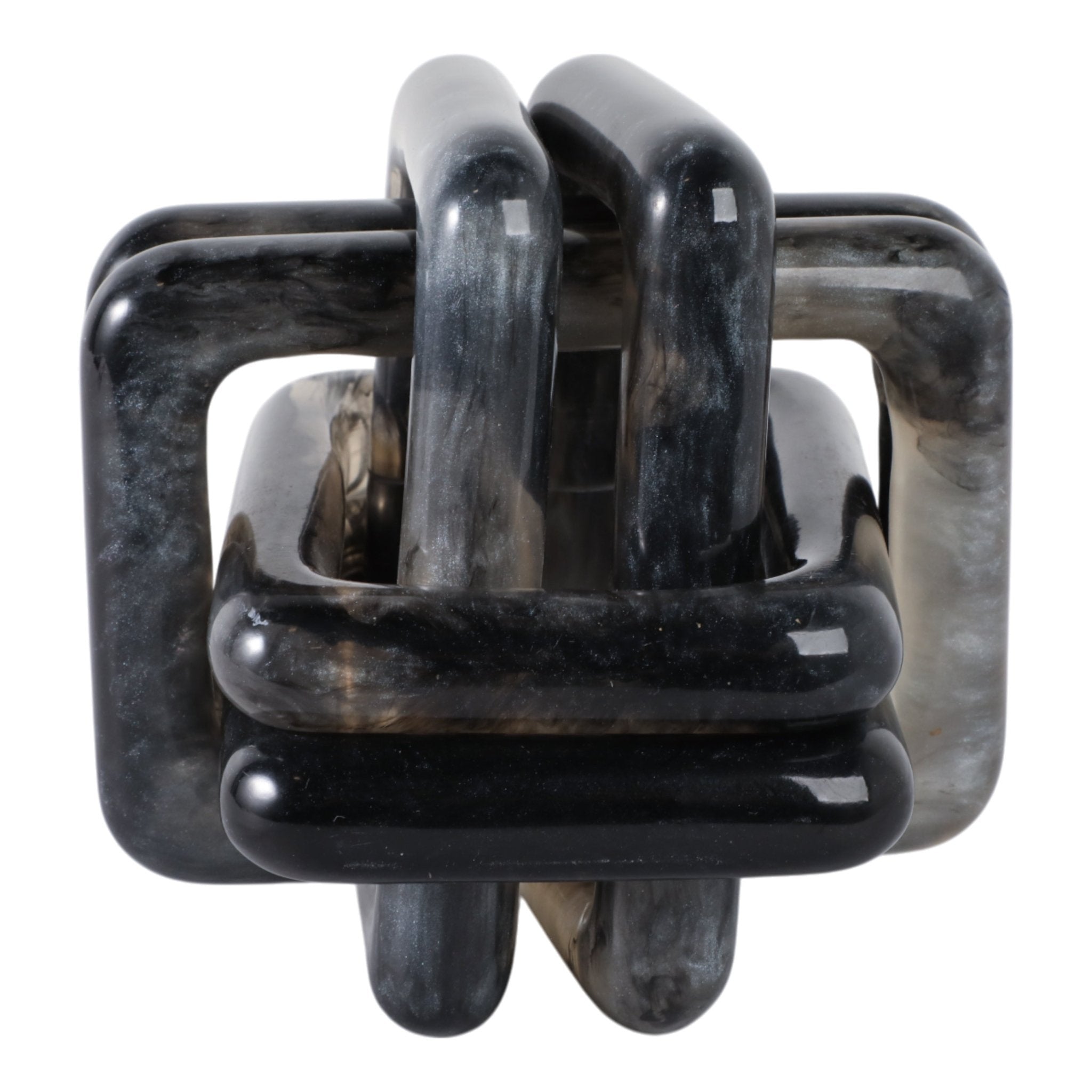 6" MARBLED RESIN KNOT, BLACK Table Decors| Sagebrook Home