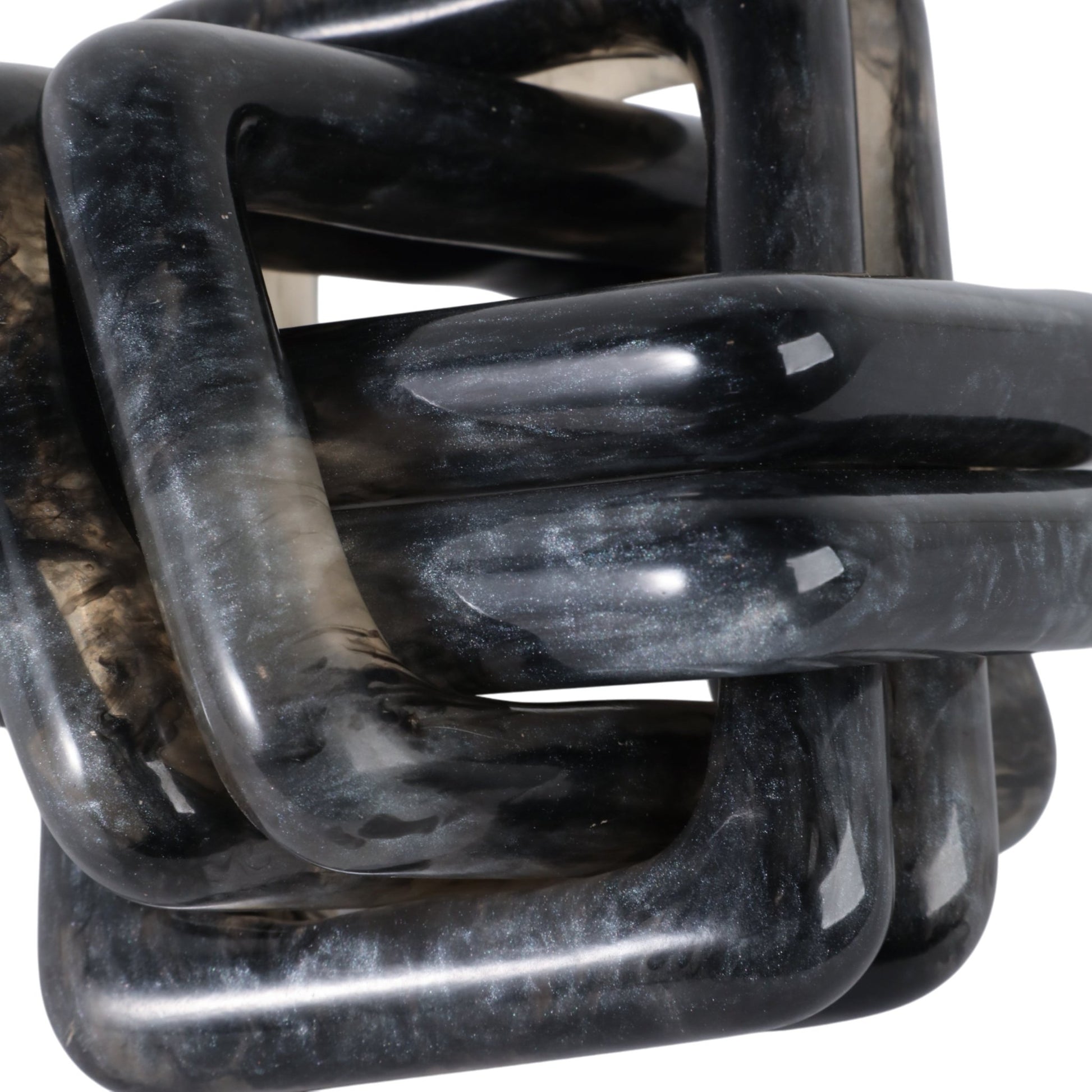 6" MARBLED RESIN KNOT, BLACK Table Decors| Sagebrook Home