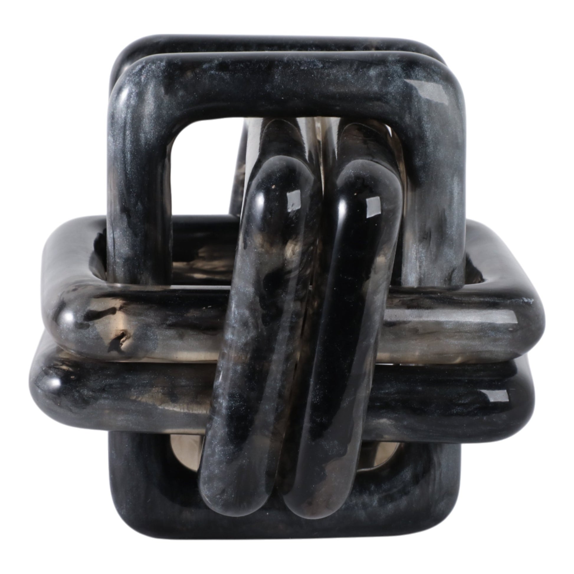 6" MARBLED RESIN KNOT, BLACK Table Decors| Sagebrook Home