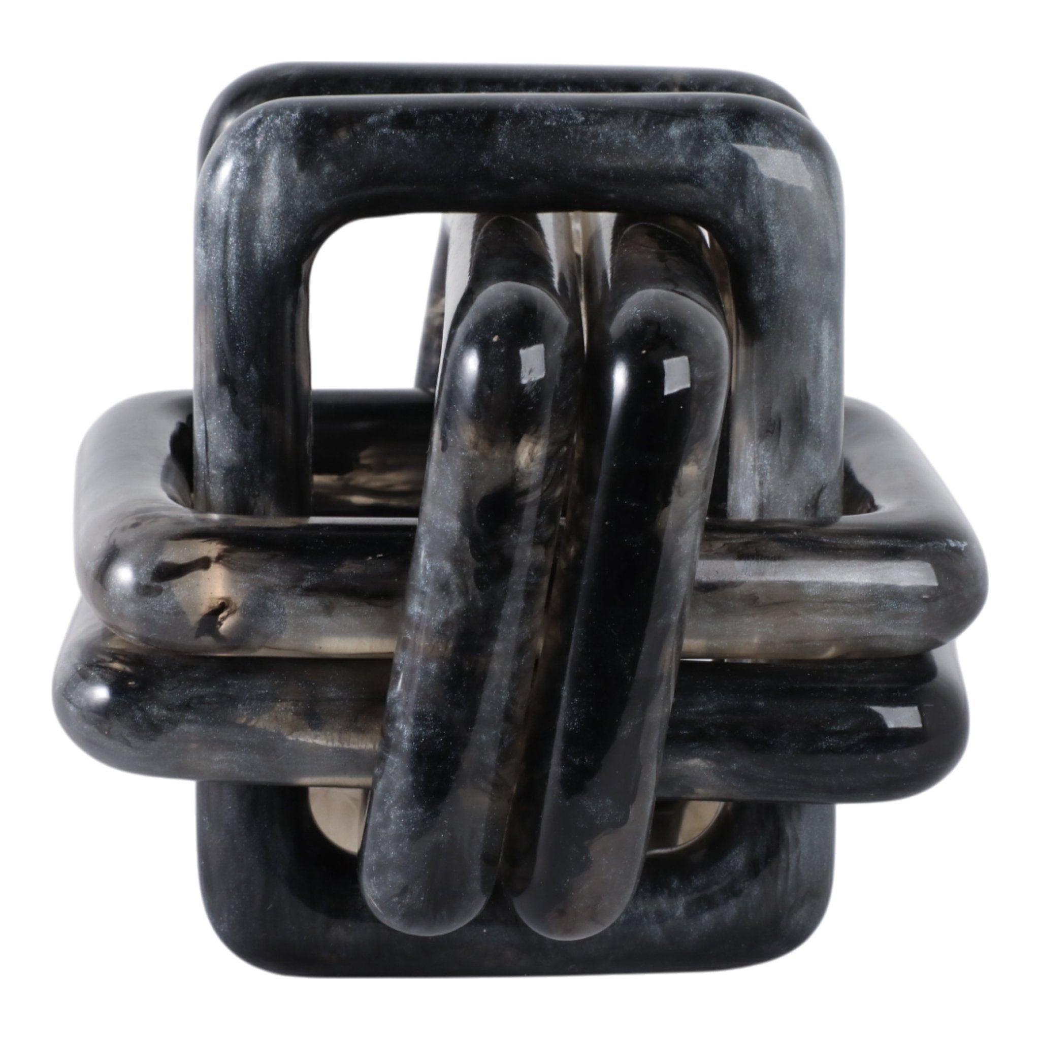 6" MARBLED RESIN KNOT, BLACK Table Decors| Sagebrook Home