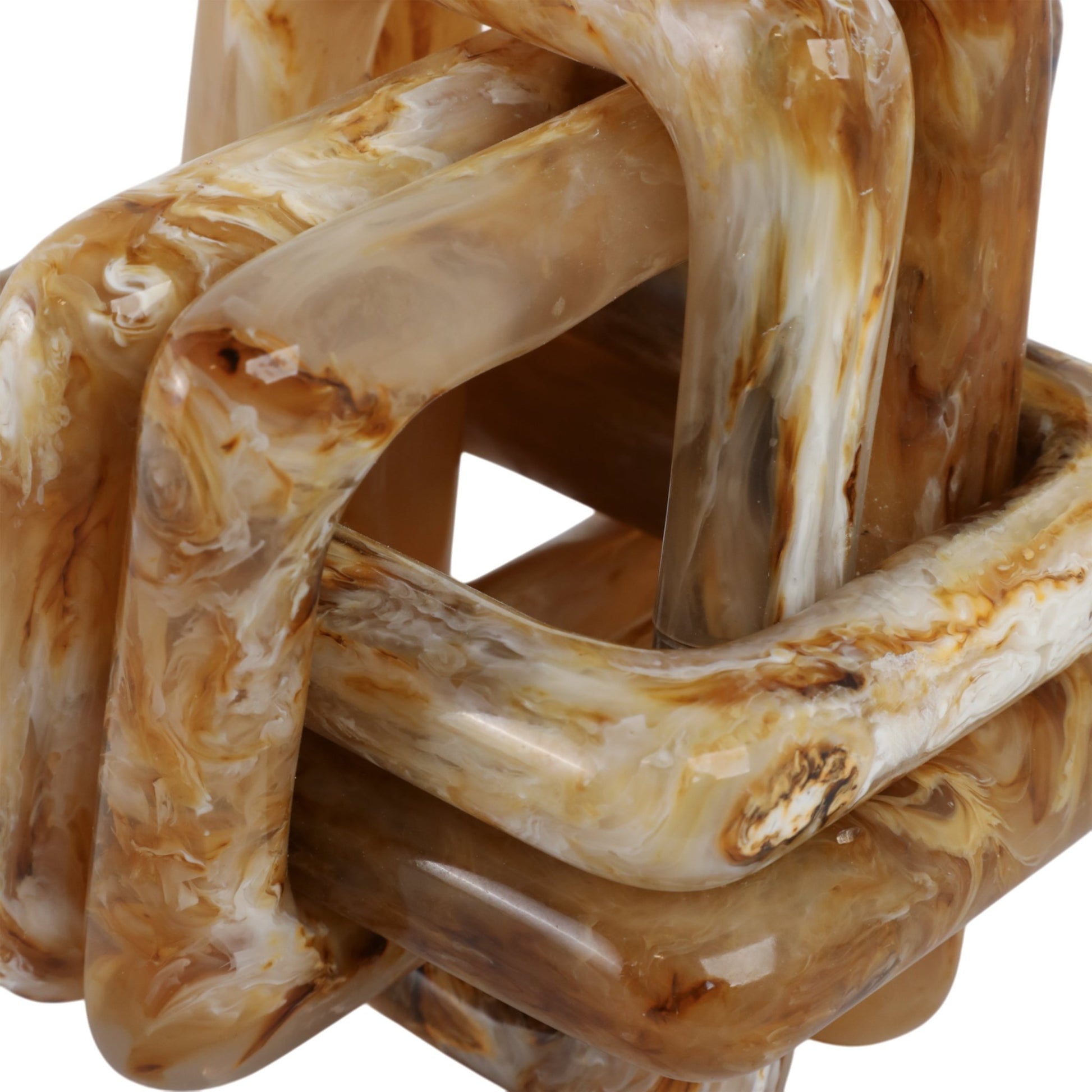 6" Marbled Resin Knot, Tan Table Decors| Sagebrook Home