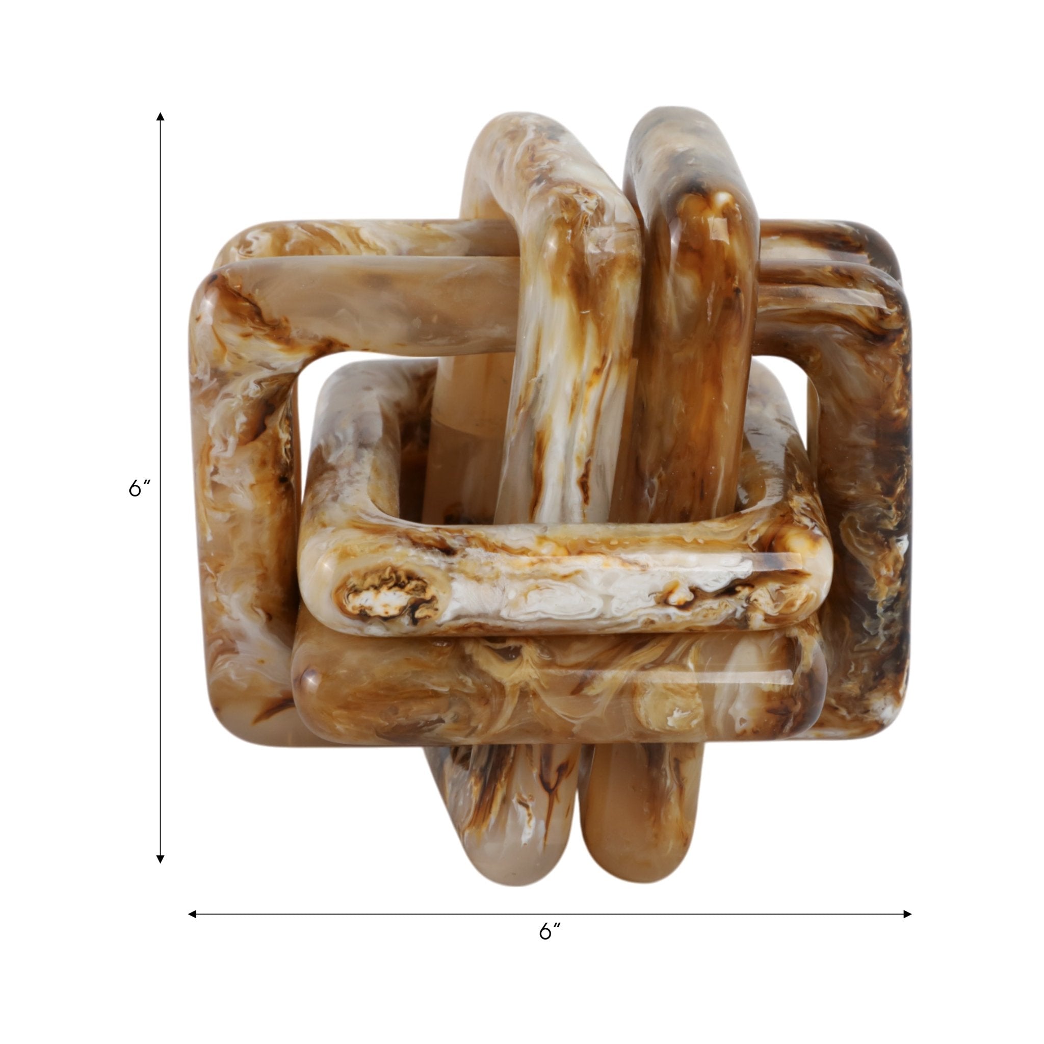 6" Marbled Resin Knot, Tan Table Decors| Sagebrook Home