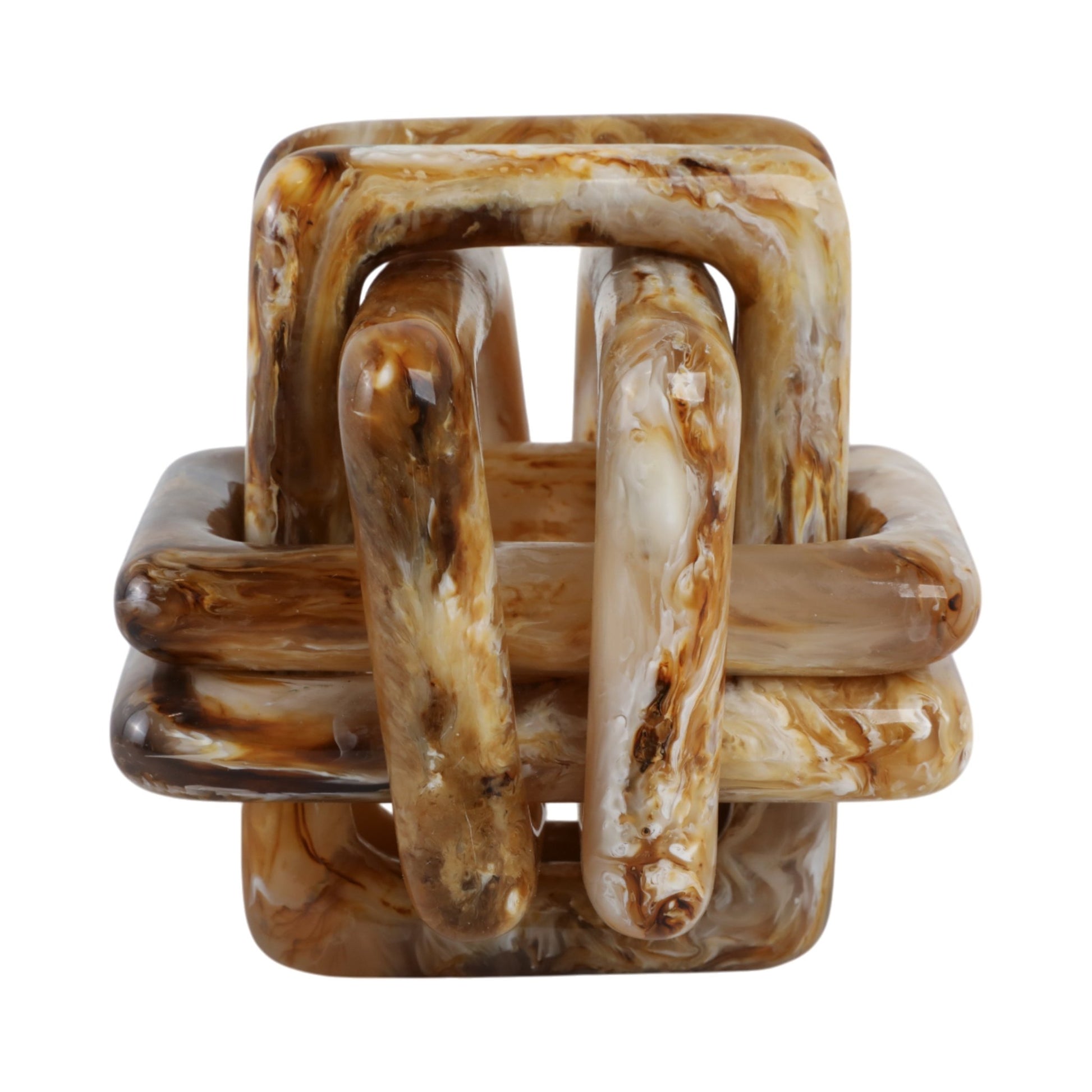 6" Marbled Resin Knot, Tan Table Decors| Sagebrook Home