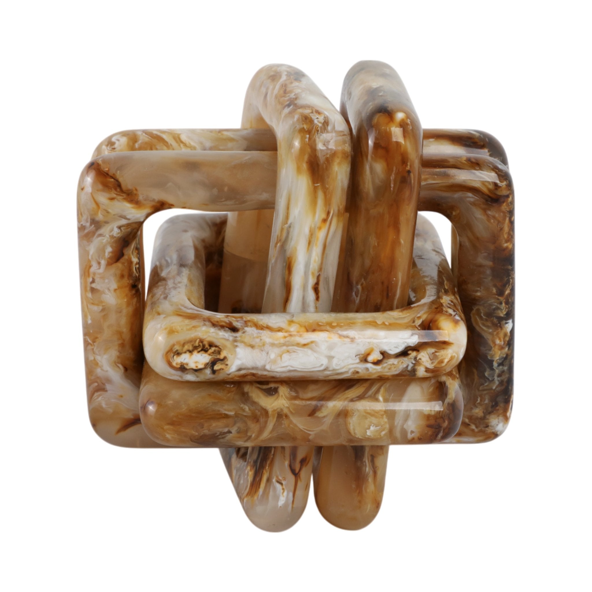 6" Marbled Resin Knot, Tan Table Decors| Sagebrook Home