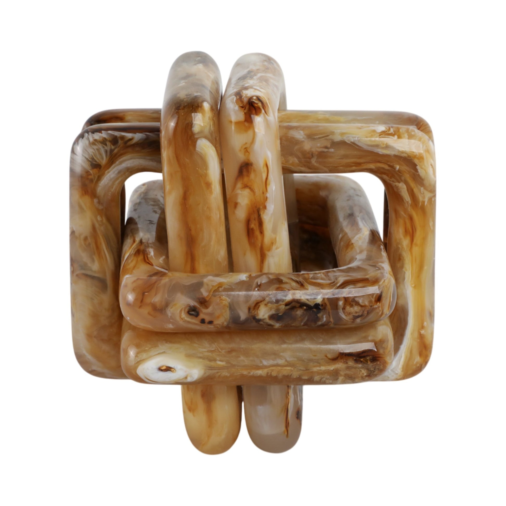 6" Marbled Resin Knot, Tan Table Decors| Sagebrook Home