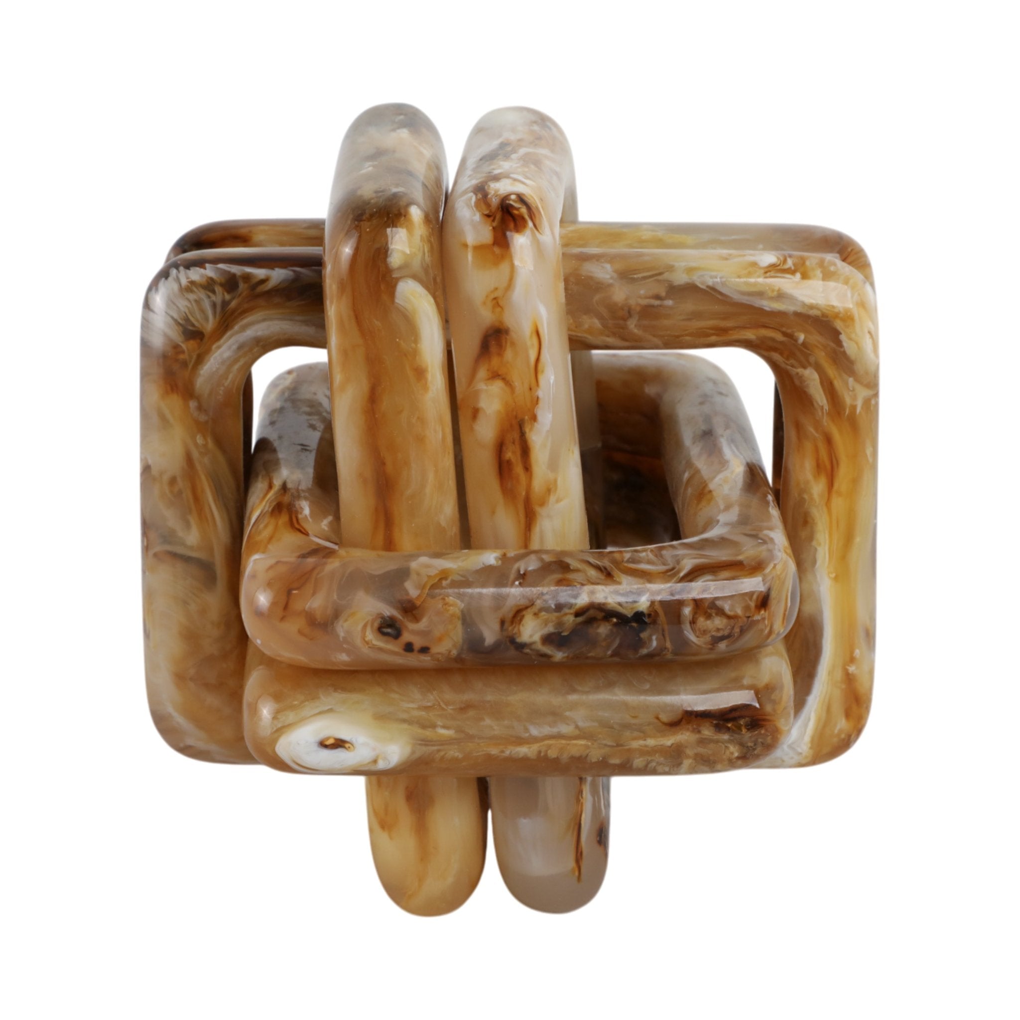 6" Marbled Resin Knot, Tan Table Decors| Sagebrook Home