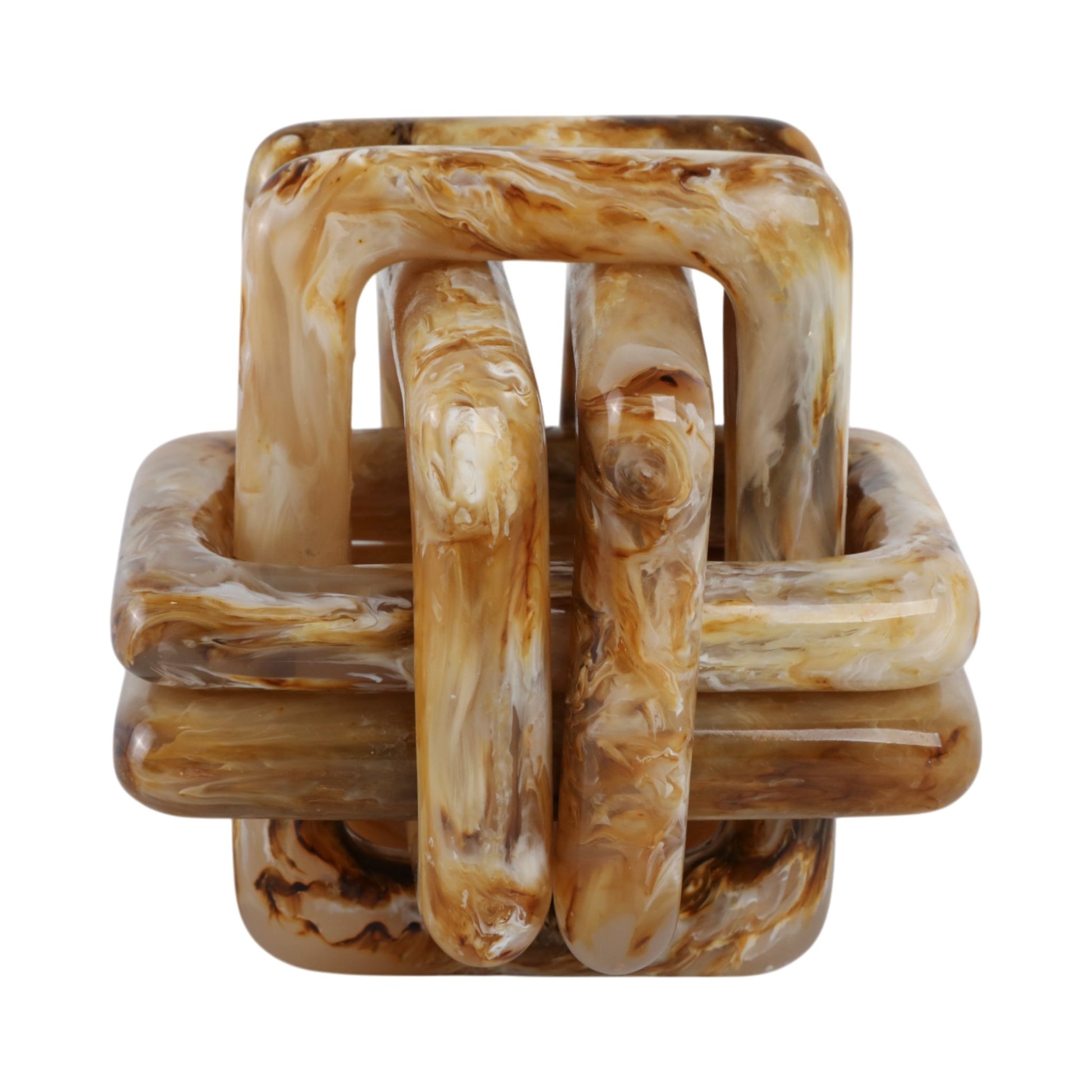 6" Marbled Resin Knot, Tan Table Decors| Sagebrook Home