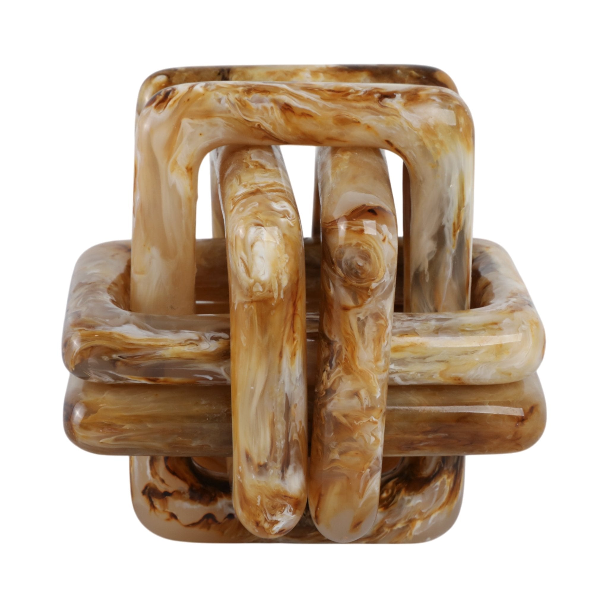6" Marbled Resin Knot, Tan Table Decors| Sagebrook Home