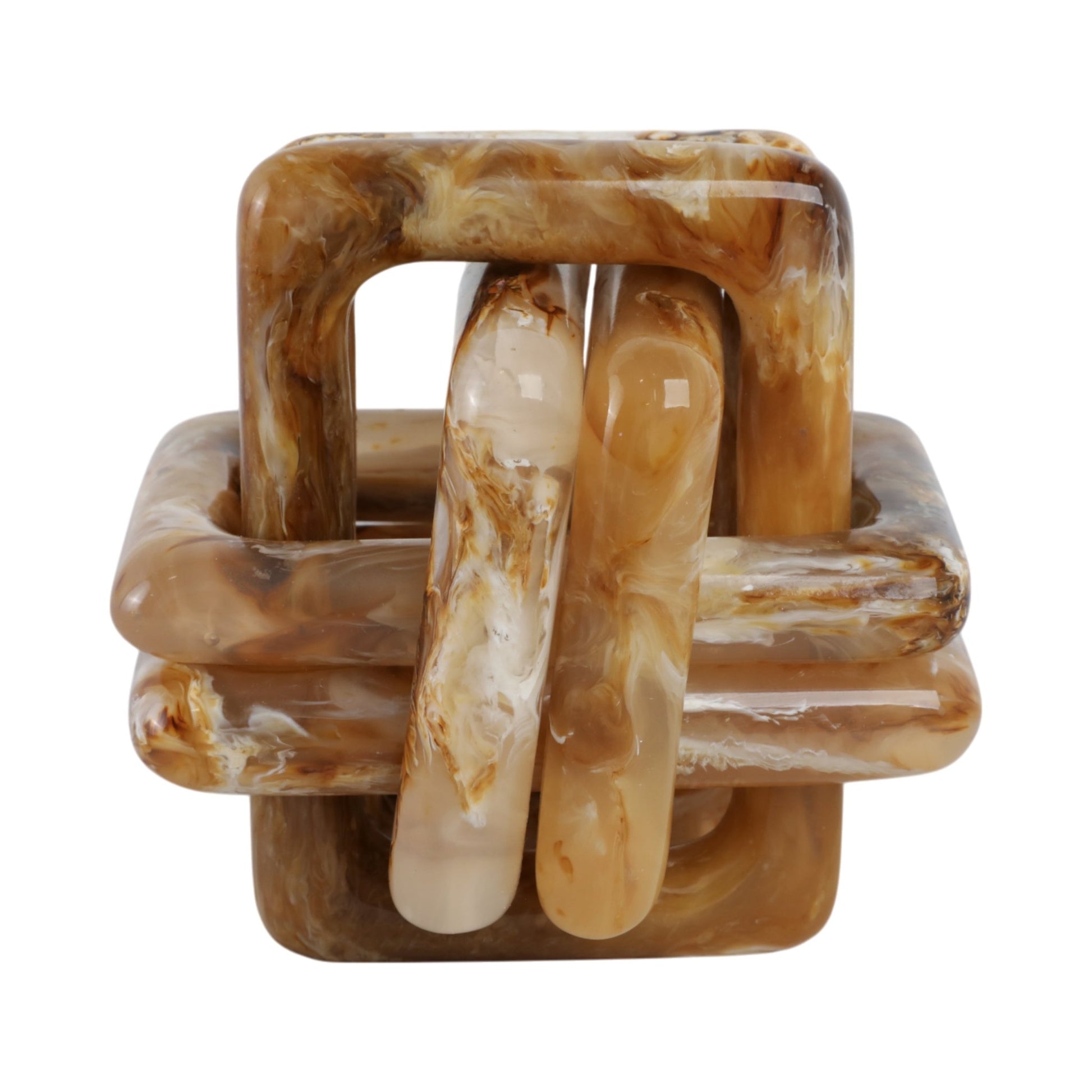 6" Marbled Resin Knot, Tan Table Decors| Sagebrook Home