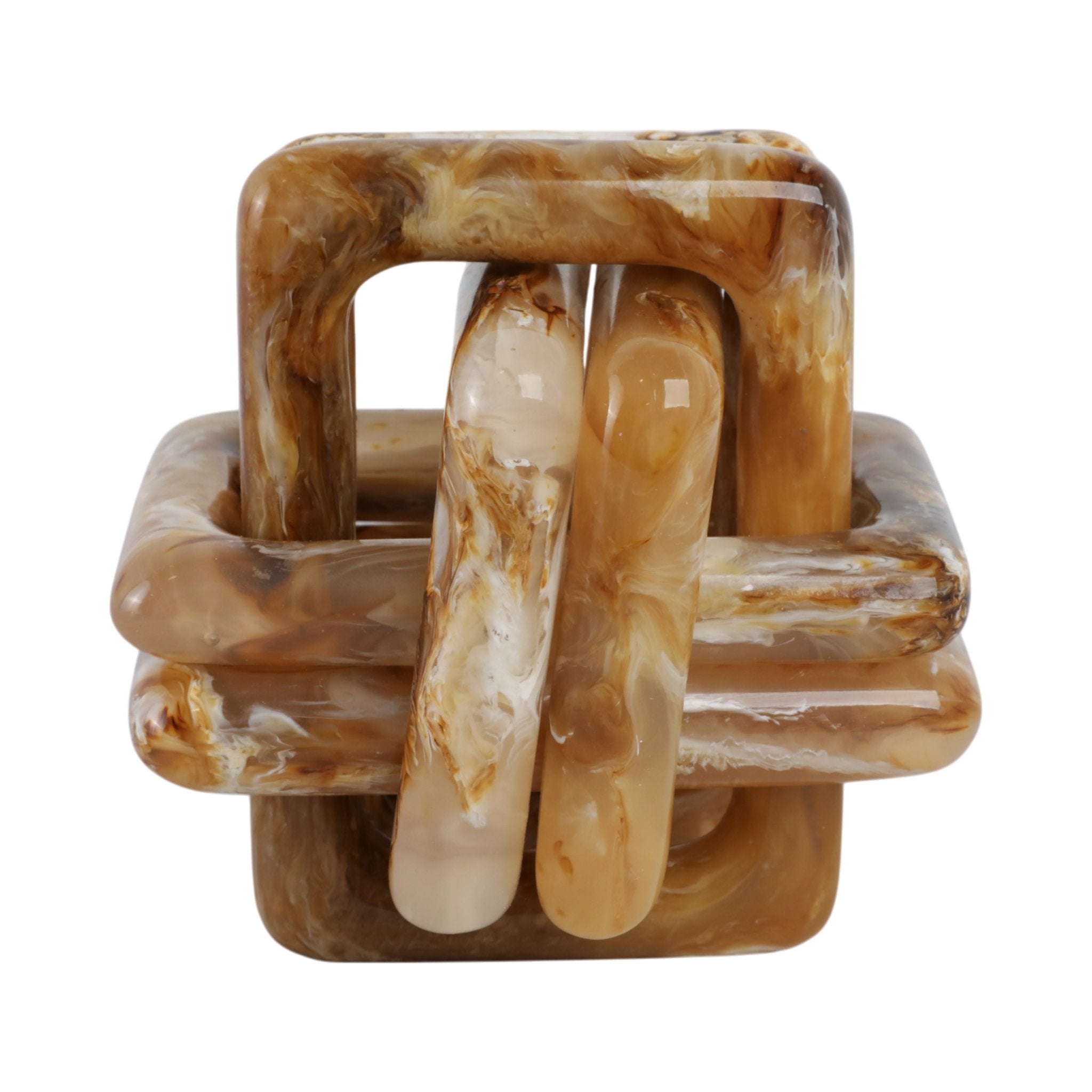 6" Marbled Resin Knot, Tan Table Decors| Sagebrook Home